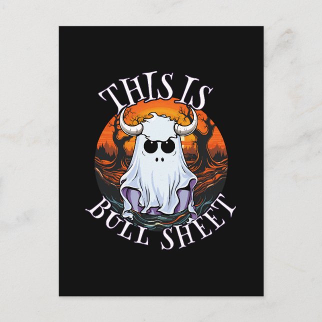This is bull sheet - funny boo sheet postcard (Front)