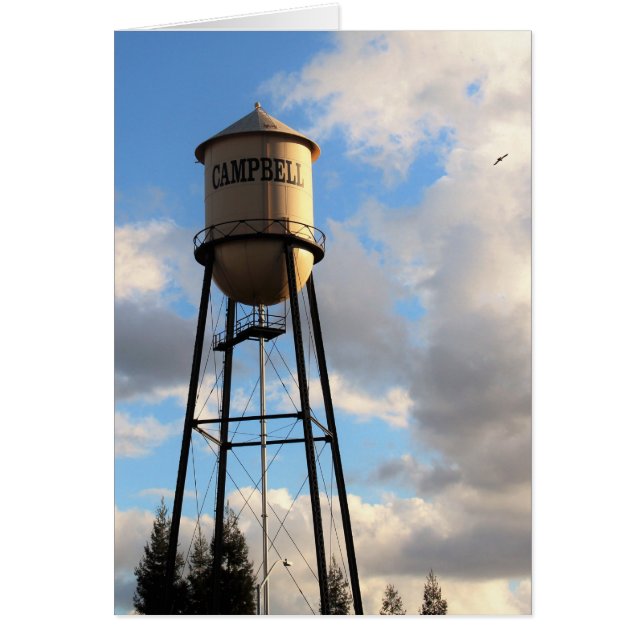 This is Campbell CA, Campbell Water Tower Card (Front)