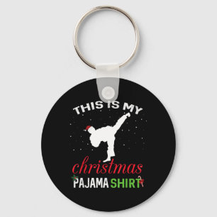This is Christmas Pajama Karate Gift Martial Art Key Ring