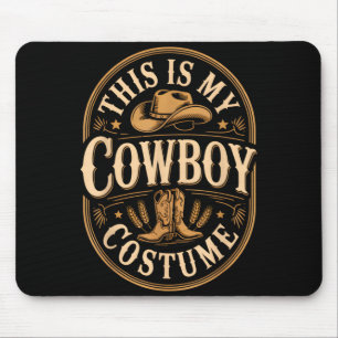 This Is Cowboy Costume Vintage Badge Western Boots Mouse Pad