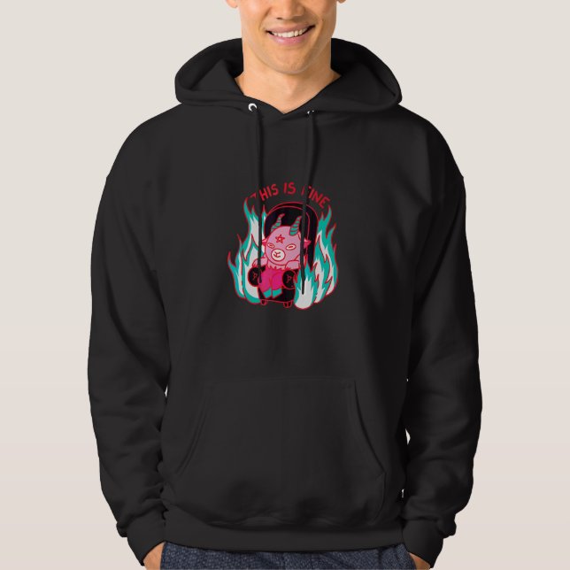 This is fine devil couch relaxed hoodie (Front)