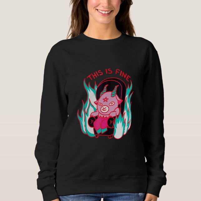 This Is Fine Devil Couch Relaxed Sweatshirt (Front)