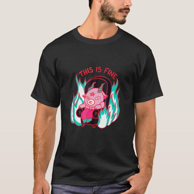 This Is Fine Devil Couch Relaxed T-Shirt (Front)