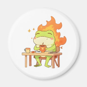 This Is Fine Frog Funny Kawaii Design Magnet