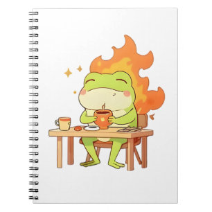 This Is Fine Frog Funny Kawaii Design Notebook