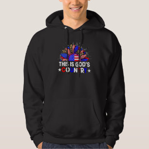 This Is Gods Usa Country Sunflower American Flag C Hoodie
