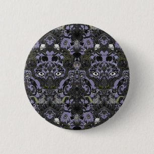 This Is Halloween ~ Haunted Damask 6 Cm Round Badge
