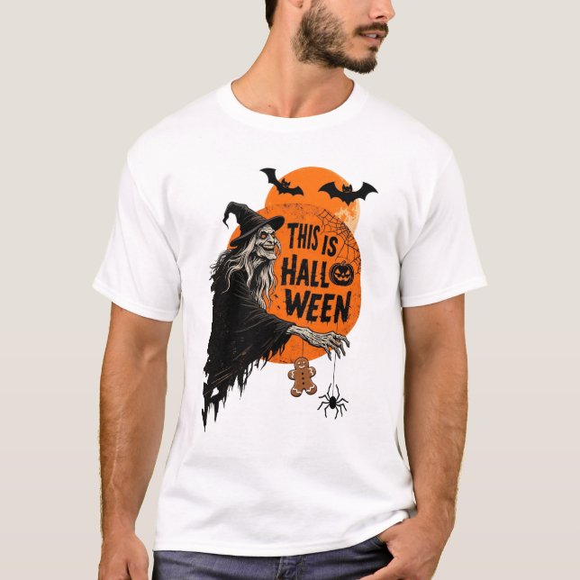 This is Halloween Scary Witch Retro Spooky Party T-Shirt (Front)