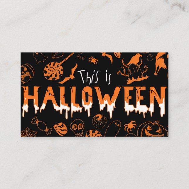 "This is Halloween – Spooky Style for the Bold🎃" Business Card (Front)