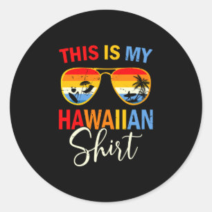 This is hawaiian shirt costume party holiday classic round sticker