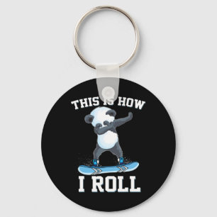 This Is How I Roll Dabbing Panda Snowboarding Snow Key Ring