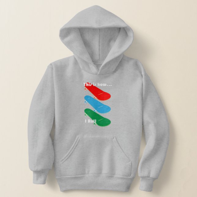 This is how I roll Design - Kids' Pullover Hoodie (Laydown)