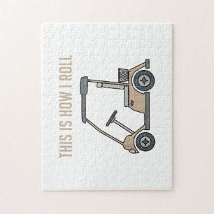 This is How I Roll Golf Cart Funny Golfers Jigsaw Puzzle