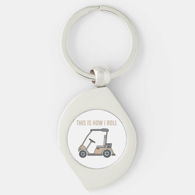 This is How I Roll Golf Cart Funny Golfers Key Ring (Front)