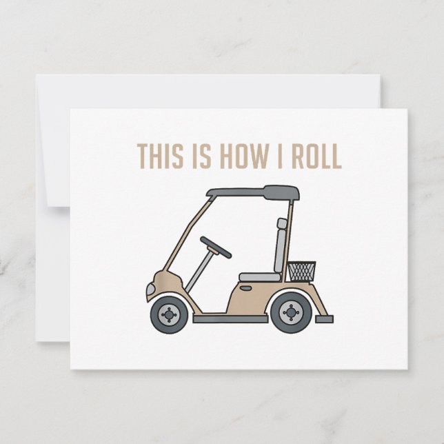 This is How I Roll Golf Cart Funny Golfers Save The Date (Front)
