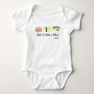 This is how I roll Personalised Sushi Baby Bodysuit