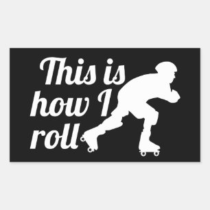 This is how I roll, Roller Derby skater Rectangular Sticker