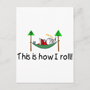 This Is How I Roll Sleeping Santa Holiday Postcard