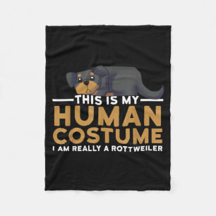 This Is Human Costume A Rottweiler Dog Halloween Fleece Blanket