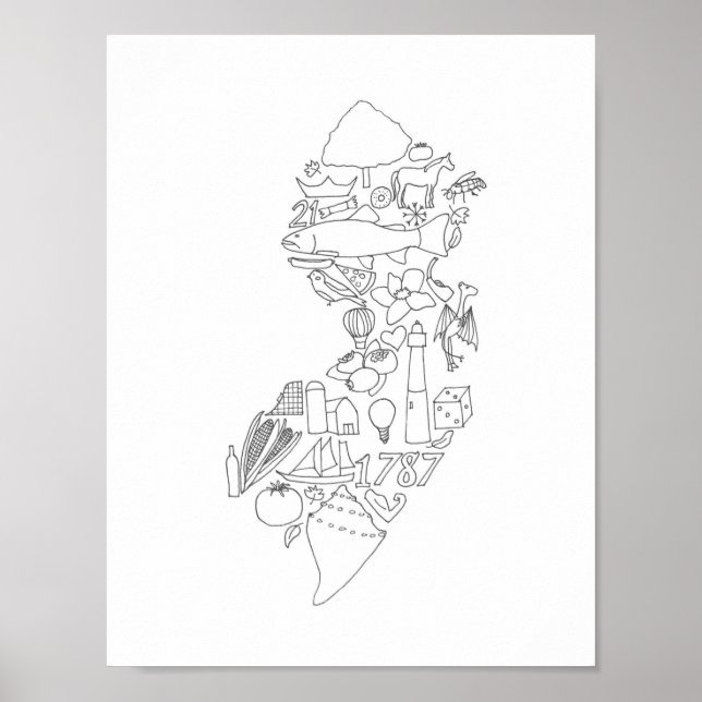 THIS is Jersey hand drawn Poster (Front)