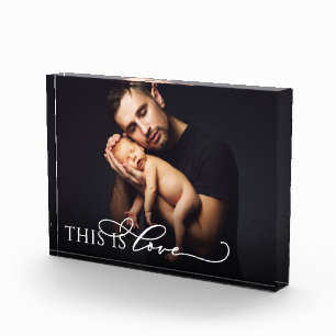 This Is Love Elegant Handwritten Script Photo Block