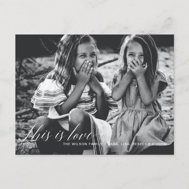 This is love Simple Script Photo Valentines Day Postcard (Front)