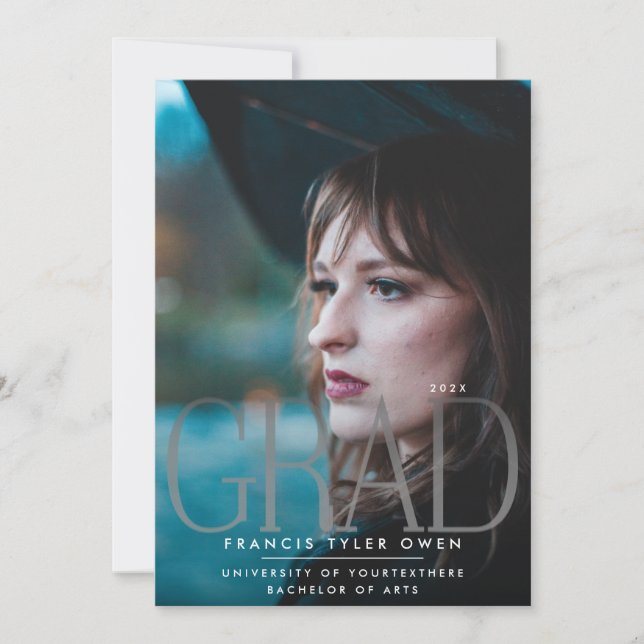 This Is Me | Modern GRAD Fade Text | Photo Announcement (Front)