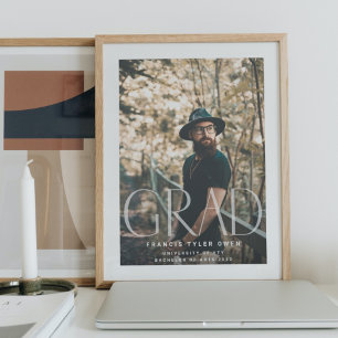 This Is Me Modern GRAD Fade Text Photo School Poster