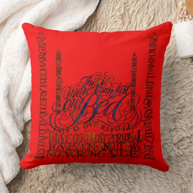 This Is More Than Just Our Bed Quote Throw Pillow (Blanket)