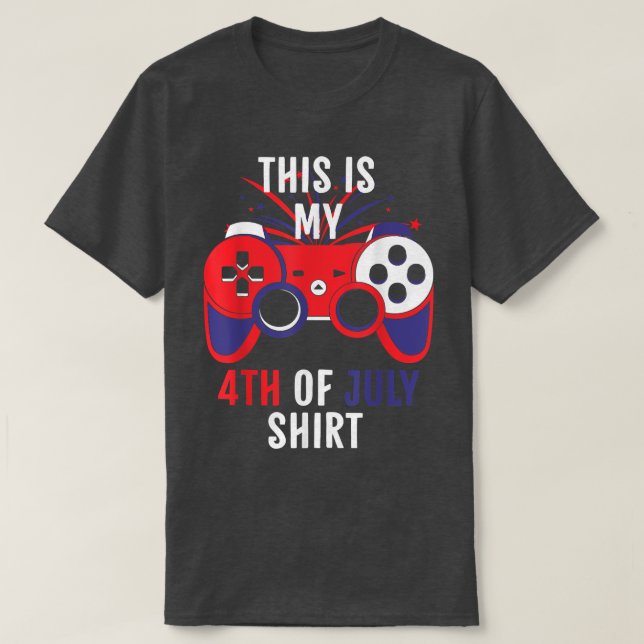 This Is My 4th Of July Video Game Controll Firewor T-Shirt (Design Front)