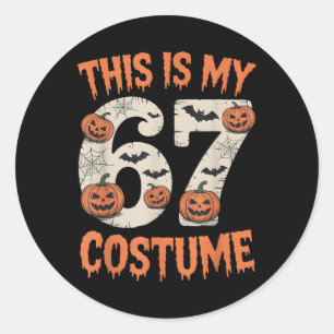 This Is My 67 Costume Halloween  Classic Round Sticker