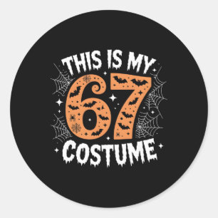 This Is My 67 Costume Lazy Brainrot Meme 67 Funny Classic Round Sticker
