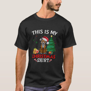 This is My African Wild Dog Santa Hat Christmas Pa T-Shirt