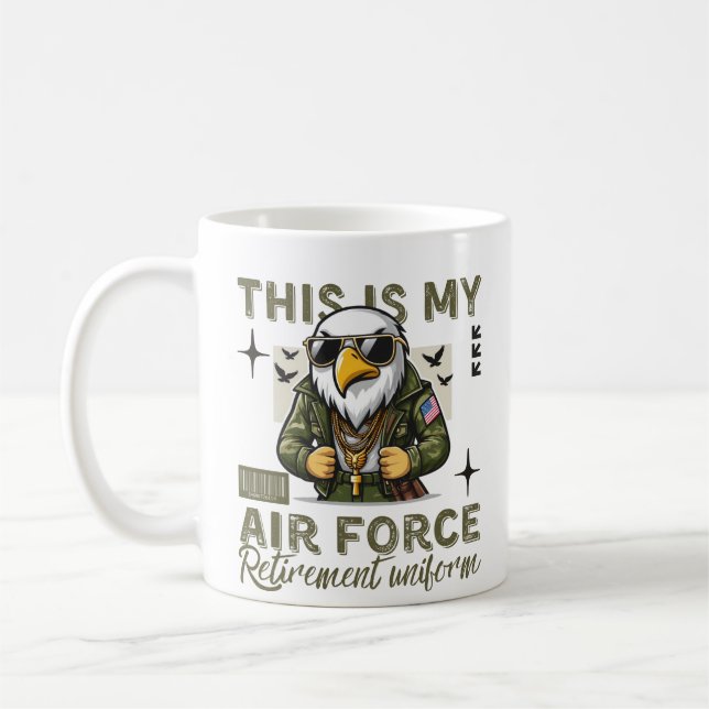 This is my air force retirement uniform coffee mug (Left)