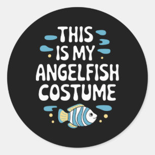 This Is My Angelfish Costume Halloween Simple Cost Classic Round Sticker