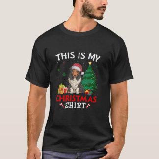 This is My Bearded Collie Dog Santa Hat Christmas  T-Shirt