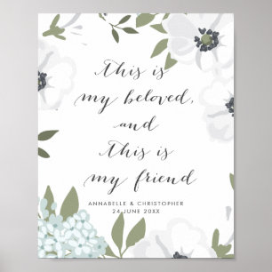 This is My Beloved Scripture Anemone Wedding Sign