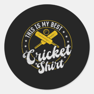 This Is My Best Cricket Shirt Cricket Sport Cricke Classic Round Sticker