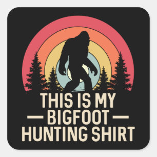 This Is My Bigfoot Hunting Shirt Bigfoot Retro Square Sticker