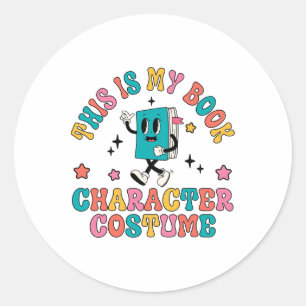 This Is My Book Character Costume Funny Book Hallo Classic Round Sticker