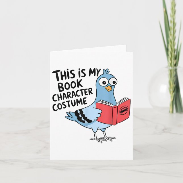 This Is My Book Character Costume Funny Pigeon Kid Card (Front)