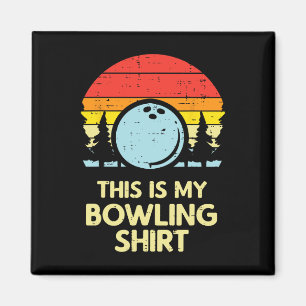 This Is My Bowling Shirt Retro Bowler Men Women Ki Magnet