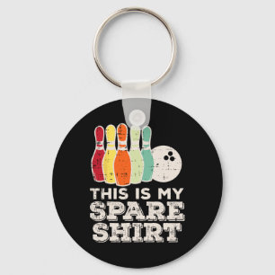This Is My Bowling Spare Shirt Retro Bowler Men Wo Key Ring
