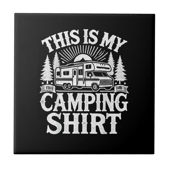 This Is My Camping Funny Camper Ceramic Tile (Front)