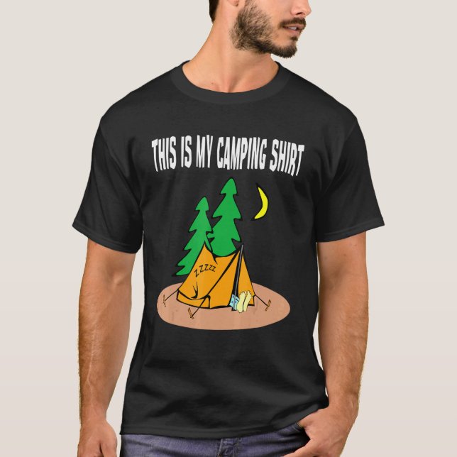 This Is My Camping Graphic Sleeping In A Tent T-Shirt (Front)