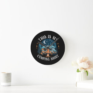 This Is My Camping Hiking Funny Camper Round Clock