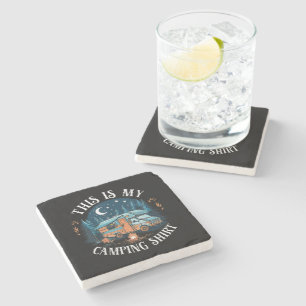 This Is My Camping Hiking Funny Camper Stone Coaster