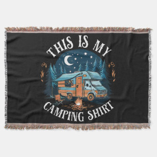 This Is My Camping Hiking Funny Camper Throw Blanket