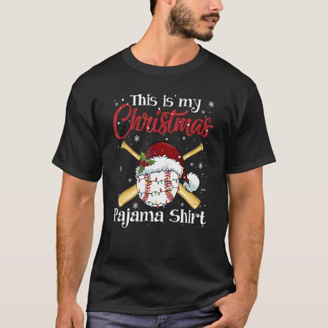 This Is My Christmas Baseball Pajama  For Boys Men T-Shirt (Front)