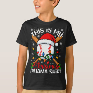 This Is My Christmas Baseball Pajama Shirt Xmas Me